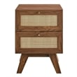 Pemberly Row Set of 2 2-Drawer and 1-Drawer Nightstands in Walnut