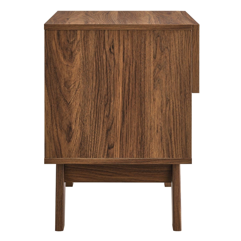 Pemberly Row Set of 2 2-Drawer and 1-Drawer Nightstands in Walnut