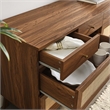 Pemberly Row Set of 2 2-Drawer Nightstand and 8-Drawer Bedroom Dresser in Walnut