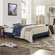 Pemberly Row Set of 2 Full Bed Frame in Azure and Nightstand in Walnut/White