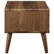 Pemberly Row Set of 2 Twin Bed Frame in Teal and Nightstand in Walnut/White