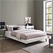 Pemberly Row Set of 2 King Bed Frame in White and Nightstand in Walnut/White