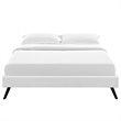 Pemberly Row Set of 2 King Bed Frame in White and Nightstand in Walnut/White