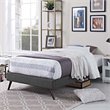 Pemberly Row Set of 2 Twin Bed Frame in Gray and Nightstand in Walnut/White