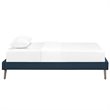 Pemberly Row Set of 2 Twin Bed Frame in Azure and Nightstand in Walnut/White