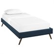Pemberly Row Set of 2 Twin Bed Frame in Azure and Nightstand in Walnut/White