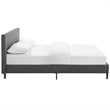 Pemberly Row Set of 2 Full Modern Bed in Gray and Nightstand in Walnut/White
