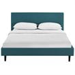 Pemberly Row Set of 2 Full Bed in Teal Blue and Nightstand in Walnut/White