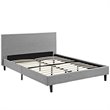 Pemberly Row Set of 2 Queen Bed in Light Gray and Nightstand in Walnut/White