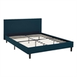 Pemberly Row Set of 2 Full Bed in Azure Blue and Nightstand in Walnut/White