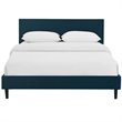Pemberly Row Set of 2 Full Bed in Azure Blue and Nightstand in Walnut/White