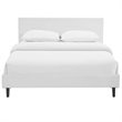 Pemberly Row Set of 2 Modern Full Bed in White and Nightstand in Walnut/White