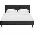 Pemberly Row Set of 2 Full Bed in Black and Nightstand in Walnut/White