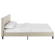 Pemberly Row Set of 2 Full Modern Bed in Beige and Nightstand in Walnut/White