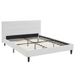 Pemberly Row Set of 2 Queen Bed in White and Nightstand in Walnut/White