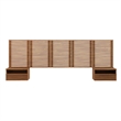 Pemberly Row Set of 2 Modern Wood Queen Headboard and Nightstands in Walnut