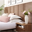 Pemberly Row Set of 2 Modern Wood King Headboard and Nightstands in Walnut