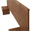 Pemberly Row Set of 2 Modern Wood Queen Headboard and Nightstands in Walnut
