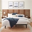 Pemberly Row Set of 2 Modern Wood Queen Headboard and Nightstands in Walnut