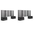 Pemberly Row Set of 2 Modern Wood Twin Headboard and Nightstands in Charcoal
