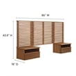 Pemberly Row Set of 2 Modern Wood Twin Headboard and Nightstands in Walnut