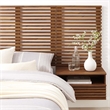 Pemberly Row Set of 2 Modern Wood Twin Headboard and Nightstands in Walnut