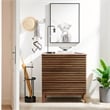 Pemberly Row Set of 2 Contemporary Nightstands in Walnut Finish