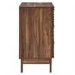 Pemberly Row Set of 2 Contemporary Nightstands in Walnut Finish