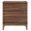 Pemberly Row Set of 2 Contemporary Nightstands in Walnut Finish