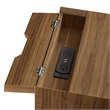 Pemberly Row Set of 2 Modern Engineered Wood Nightstands With USB Ports - Walnut