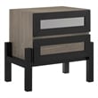 Pemberly Row Set of 2 Modern MDF Wood and Rubberwood Nightstands in Oak