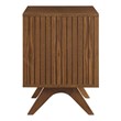 Pemberly Row Set of 2 Modern MDF Wood and Rubberwood Nightstands in Walnut/Gray