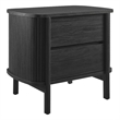 Pemberly Row Set of 2 Contemporary 2-Drawer Nightstands in Black