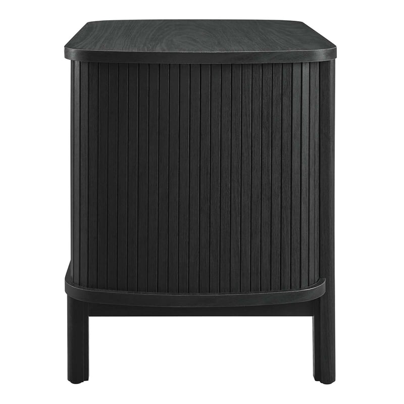 Pemberly Row Set of 2 Contemporary 2-Drawer Nightstands in Black