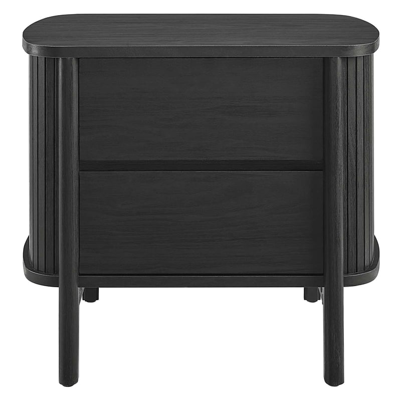 Pemberly Row Set of 2 Contemporary 2-Drawer Nightstands in Black