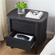 Pemberly Row Set of 2 Contemporary 2-Drawer Nightstands in Black