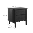Pemberly Row Set of 2 Contemporary 2-Drawer Nightstands in Black