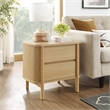 Pemberly Row Set of 2 Contemporary 2-Drawer Nightstands in Oak