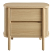 Pemberly Row Set of 2 Contemporary 2-Drawer Nightstands in Oak
