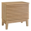 Pemberly Row Set of 2 Two-Drawer Particleboard Wood Nightstands in Oak