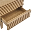 Pemberly Row Set of 2 Two-Drawer Particleboard Wood Nightstands in Oak