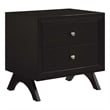 Pemberly Row Set of 2 Modern Rubberwood and MDF Nightstands in Cappuccino