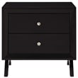 Pemberly Row Set of 2 Modern Rubberwood and MDF Nightstands in Cappuccino