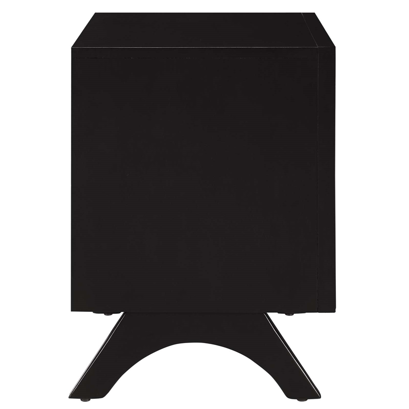 Pemberly Row Set of 2 Modern Rubberwood and MDF Nightstands in Cappuccino