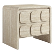 Pemberly Row Set of 2 Contemporary Nightstands in Travertine Finish