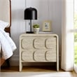 Pemberly Row Set of 2 Contemporary Nightstands in Travertine Finish