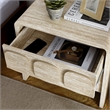 Pemberly Row Set of 2 Contemporary Nightstands in Travertine Finish