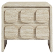 Pemberly Row Set of 2 Contemporary Nightstands in Travertine Finish