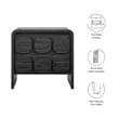 Pemberly Row Set of 2 Contemporary Nightstands in Black Finish