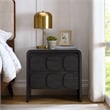 Pemberly Row Set of 2 Contemporary Nightstands in Black Finish
